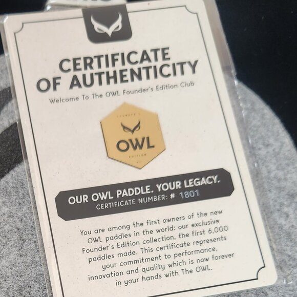 NIB OWL pickleball quiet PADDLE FOUNDERS EDITION 2024 BRAND NEW LIMITED EDITION - Picture 3 of 8
